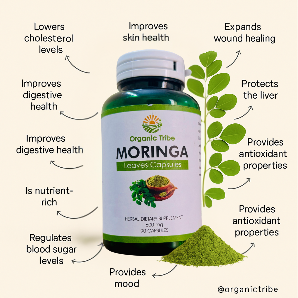 Moringa Leaves Capsules (600mg)